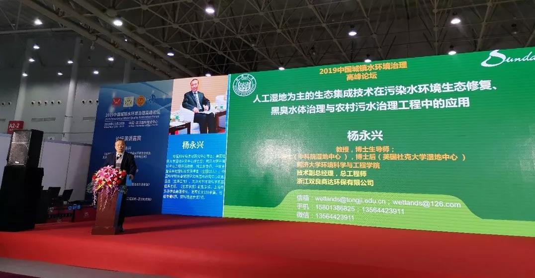 商達(dá)環(huán)保專家楊永興教授應(yīng)邀出席“2019中國城鎮(zhèn)水環(huán)境治理高峰論壇”并做主題演講